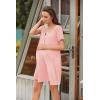 imageEkouaer Labor and Delivery Gown Nursing Nightgown Maternity Nightgowns for Hospital Short Breastfeeding Nightgown SXXLPink