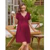 imageEkouaer Labor and Delivery Gown Nursing Nightgown Maternity Nightgowns for Hospital Short Breastfeeding Nightgown SXXLWine Red