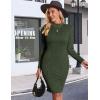 imageEkouaer Maternity Dress Mock Turtleneck Pregnancy Dress Rib Knit Stretchy Bodycon Baby Shower DressArmy Green