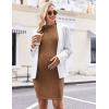 imageEkouaer Maternity Dress Mock Turtleneck Pregnancy Dress Rib Knit Stretchy Bodycon Baby Shower DressBrown