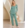 imageEkouaer Maternity Nursing Pajama Sets Labor Delivery Pjs Long Sleeve Breastfeeding Pajamas Pregnancy Sleepwear SetAqua