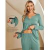 imageEkouaer Maternity Nursing Pajama Sets Labor Delivery Pjs Long Sleeve Breastfeeding Pajamas Pregnancy Sleepwear SetAqua