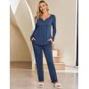 imageEkouaer Maternity Nursing Pajama Sets Labor Delivery Pjs Long Sleeve Breastfeeding Pajamas Pregnancy Sleepwear SetBlue