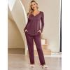 imageEkouaer Maternity Nursing Pajama Sets Labor Delivery Pjs Long Sleeve Breastfeeding Pajamas Pregnancy Sleepwear SetBurgundy