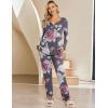 imageEkouaer Maternity Nursing Pajama Sets Labor Delivery Pjs Long Sleeve Breastfeeding Pajamas Pregnancy Sleepwear SetGray Flower Printing