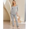 imageEkouaer Maternity Nursing Pajama Sets Labor Delivery Pjs Long Sleeve Breastfeeding Pajamas Pregnancy Sleepwear SetHeather Grey