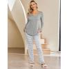 imageEkouaer Maternity Nursing Pajama Sets Labor Delivery Pjs Long Sleeve Breastfeeding Pajamas Pregnancy Sleepwear SetLight Grey Stripe