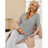 imageEkouaer Maternity Nursing Pajama Sets Labor Delivery Pjs Long Sleeve Breastfeeding Pajamas Pregnancy Sleepwear SetLight Grey Stripe