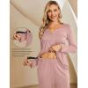 imageEkouaer Maternity Nursing Pajama Sets Labor Delivery Pjs Long Sleeve Breastfeeding Pajamas Pregnancy Sleepwear SetMauve