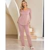 imageEkouaer Maternity Nursing Pajama Sets Labor Delivery Pjs Long Sleeve Breastfeeding Pajamas Pregnancy Sleepwear SetMauve