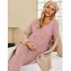 imageEkouaer Maternity Nursing Pajama Sets Labor Delivery Pjs Long Sleeve Breastfeeding Pajamas Pregnancy Sleepwear SetMauve