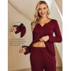 imageEkouaer Maternity Nursing Pajama Sets Labor Delivery Pjs Long Sleeve Breastfeeding Pajamas Pregnancy Sleepwear SetWine Red