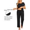 imageEkouaer Women Maternity Nursing Pajama Set Breastfeeding Sleepwear Set Short Sleeve Top ampamp Pants Postpartum PajamasBlack