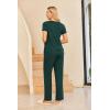 imageEkouaer Women Maternity Nursing Pajama Set Breastfeeding Sleepwear Set Short Sleeve Top ampamp Pants Postpartum PajamasDark Green