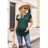 imageEkouaer Women Maternity Nursing Pajama Set Breastfeeding Sleepwear Set Short Sleeve Top ampamp Pants Postpartum PajamasDark Green
