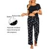 imageEkouaer Women Maternity Nursing Pajama Set Breastfeeding Sleepwear Set Short Sleeve Top ampamp Pants Postpartum PajamasFloral Black