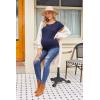 imageEkouaer Women Maternity Nursing Pajama Set Breastfeeding Sleepwear Set Short Sleeve Top ampamp Pants Postpartum PajamasFloral Navy Blue1