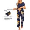 imageEkouaer Women Maternity Nursing Pajama Set Breastfeeding Sleepwear Set Short Sleeve Top ampamp Pants Postpartum PajamasFloral Navy Blue1