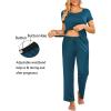 imageEkouaer Women Maternity Nursing Pajama Set Breastfeeding Sleepwear Set Short Sleeve Top ampamp Pants Postpartum PajamasTeal