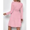 imageEkouaer Womens Maternity Dress Rib Knit Long Sleeve Pregnancy Dresses Crewneck Pregnant Clothes with BeltPink