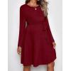 imageEkouaer Womens Maternity Dress Rib Knit Long Sleeve Pregnancy Dresses Crewneck Pregnant Clothes with BeltWine Red