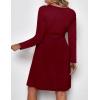 imageEkouaer Womens Maternity Dress Rib Knit Long Sleeve Pregnancy Dresses Crewneck Pregnant Clothes with BeltWine Red