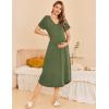 imageEkouaer Womens Maternity Nightgown for Hospital Pregnancy Long Nightgowns Nursing Night Gown for BreastfeedingArmy Green