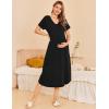 imageEkouaer Womens Maternity Nightgown for Hospital Pregnancy Long Nightgowns Nursing Night Gown for BreastfeedingBlack