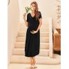 imageEkouaer Womens Maternity Nightgown for Hospital Pregnancy Long Nightgowns Nursing Night Gown for BreastfeedingBlack