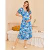 imageEkouaer Womens Maternity Nightgown for Hospital Pregnancy Long Nightgowns Nursing Night Gown for BreastfeedingBlue Jasmine Flower