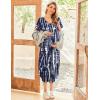 imageEkouaer Womens Maternity Nightgown for Hospital Pregnancy Long Nightgowns Nursing Night Gown for BreastfeedingBlue White