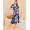 imageEkouaer Womens Maternity Nightgown for Hospital Pregnancy Long Nightgowns Nursing Night Gown for BreastfeedingBlue White