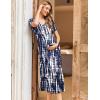 imageEkouaer Womens Maternity Nightgown for Hospital Pregnancy Long Nightgowns Nursing Night Gown for BreastfeedingBlue White