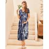 imageEkouaer Womens Maternity Nightgown for Hospital Pregnancy Long Nightgowns Nursing Night Gown for BreastfeedingBlue White