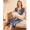 imageEkouaer Womens Maternity Nightgown for Hospital Pregnancy Long Nightgowns Nursing Night Gown for BreastfeedingBlue White