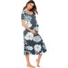 imageEkouaer Womens Maternity Nightgown for Hospital Pregnancy Long Nightgowns Nursing Night Gown for BreastfeedingGrey Blue Flower