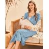 imageEkouaer Womens Maternity Nightgown for Hospital Pregnancy Long Nightgowns Nursing Night Gown for BreastfeedingLight Blue White Floral