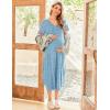 imageEkouaer Womens Maternity Nightgown for Hospital Pregnancy Long Nightgowns Nursing Night Gown for BreastfeedingLight Blue White Floral