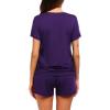 imageEkouaer Womens Maternity Nursing Pajamas Set Breastfeeding Sleepwear Double Layer Short Sleeve Top ampamp Shorts Pregnancy PJSB  Purple