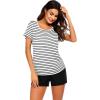 imageEkouaer Womens Maternity Nursing Pajamas Set Breastfeeding Sleepwear Double Layer Short Sleeve Top ampamp Shorts Pregnancy PJSB  Stripe 1