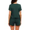 imageEkouaer Womens Maternity Nursing Pajamas Set Breastfeeding Sleepwear Double Layer Short Sleeve Top ampamp Shorts Pregnancy PJSBdark Green