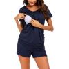 imageEkouaer Womens Maternity Nursing Pajamas Set Breastfeeding Sleepwear Double Layer Short Sleeve Top ampamp Shorts Pregnancy PJSBnavy Blue