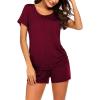 imageEkouaer Womens Maternity Nursing Pajamas Set Breastfeeding Sleepwear Double Layer Short Sleeve Top ampamp Shorts Pregnancy PJSCwind Red