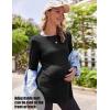 imageEkouaer Womens Maternity Shirts Long Sleeve Pregnancy Tops Casual Ribbed Knit Pregnant Blouses SXXLBlack