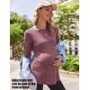 imageEkouaer Womens Maternity Shirts Long Sleeve Pregnancy Tops Casual Ribbed Knit Pregnant Blouses SXXLDark Red