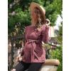 imageEkouaer Womens Maternity Shirts Long Sleeve Pregnancy Tops Casual Ribbed Knit Pregnant Blouses SXXLDark Red