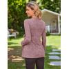 imageEkouaer Womens Maternity Shirts Long Sleeve Pregnancy Tops Casual Ribbed Knit Pregnant Blouses SXXLPink