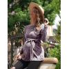 imageEkouaer Womens Maternity Shirts Long Sleeve Pregnancy Tops Casual Ribbed Knit Pregnant Blouses SXXLPurple