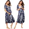 imageEkouaer Womens Maternity Nightgown for Hospital Pregnancy Long Nightgowns Nursing Night Gown for BreastfeedingBlue White