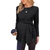 imageEkouaer Womens Maternity Shirts Long Sleeve Pregnancy Tops Casual Ribbed Knit Pregnant Blouses SXXLBlack